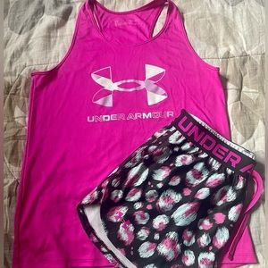 Girls Pink/Blue Print Under Armour Set